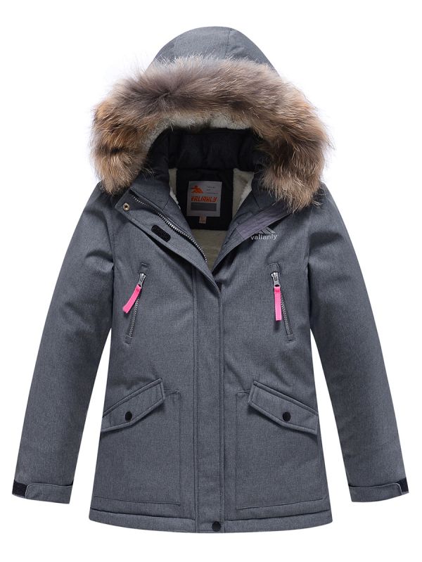 Winter Valianly teenage parka for girls gray 9238Sr